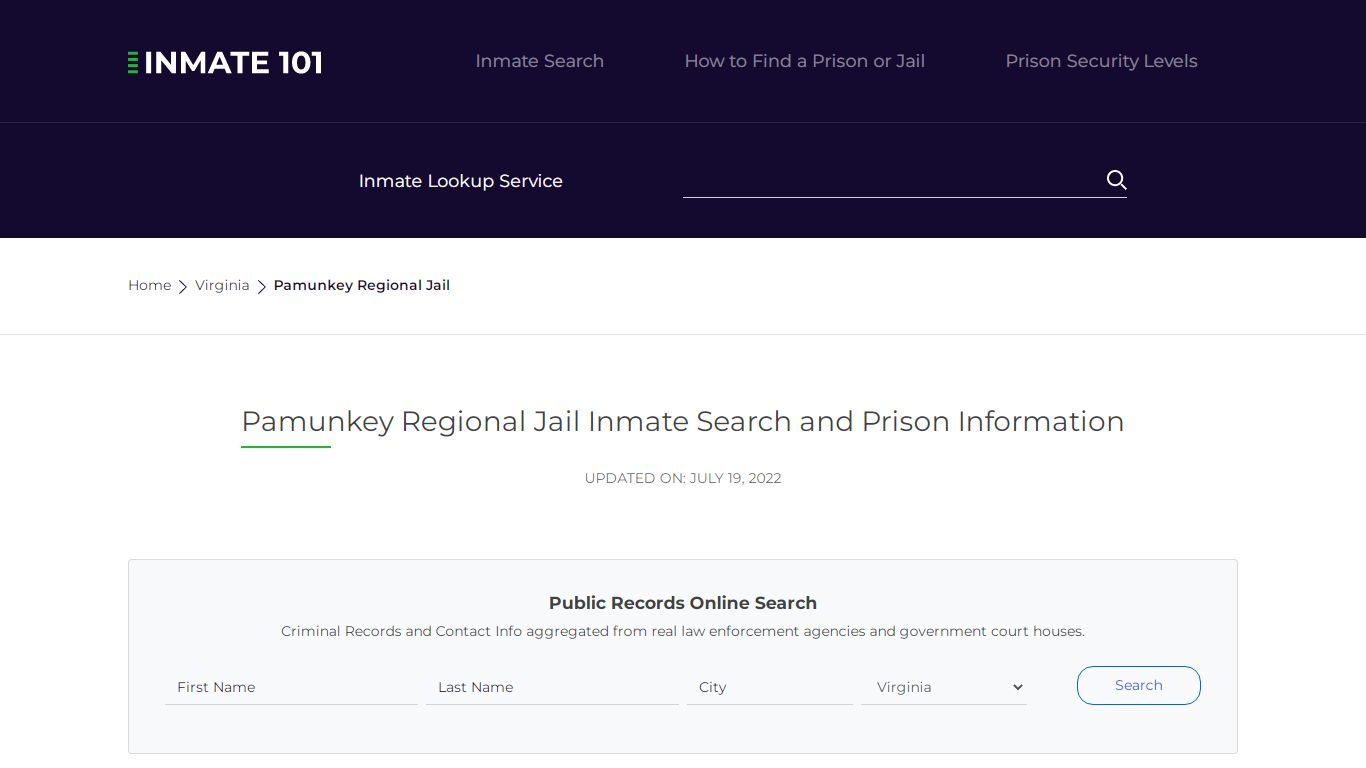 Pamunkey Regional Jail Inmate Search, Visitation, Phone no ...